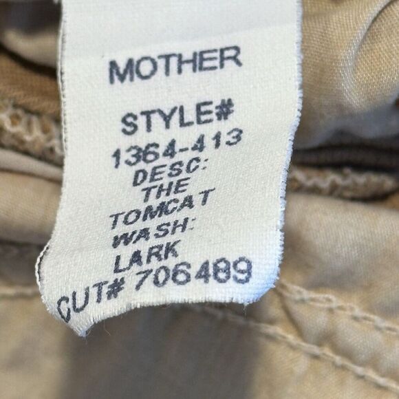 Mother The Tomcat Straight Leg Jeans Women’s 24 Lark Tan Khaki High Rise Button - Picture 10 of 15